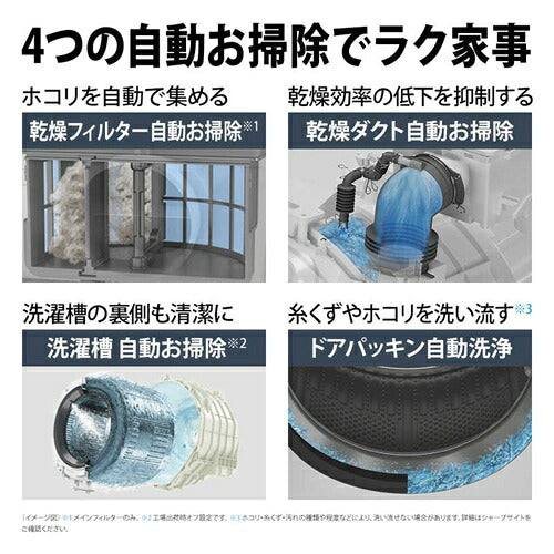 SHARP シャープ ドラム式洗濯乾燥機 ES-12X2-WL 洗濯12kg 左開き ホワイト