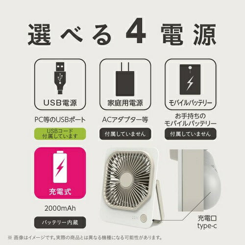 ドウシシャ DOSHISHA スリムコンパクトファン Move FSA-1012BWH
