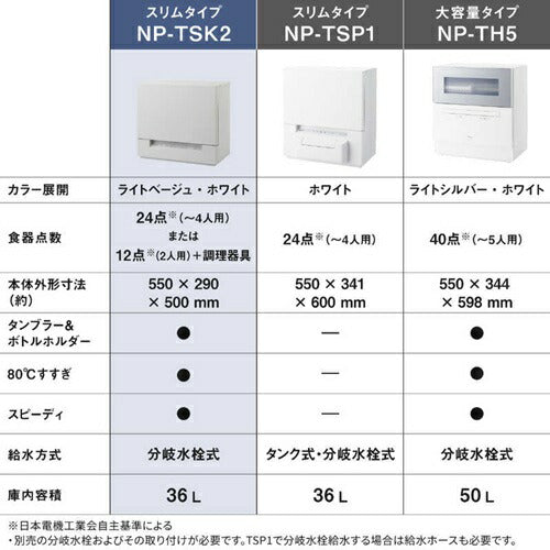 食器洗い乾燥機 ライトベージュ パナソニック NP-TSK2-C