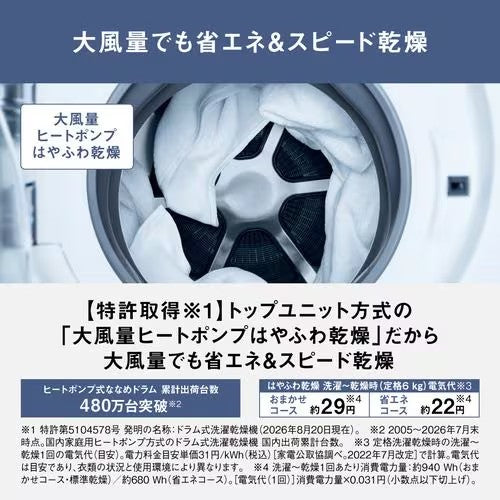 Panasonic パナソニック ななめドラム洗濯乾燥機 NA-LX123FL-W 12kg 左開き