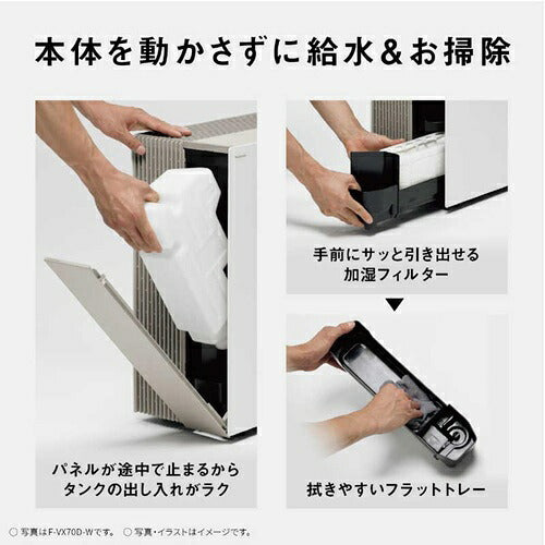 Panasonic パナソニック 加湿空気清浄機 ナノイー F-VX70D-W ホワイト 空清31畳 加湿19畳