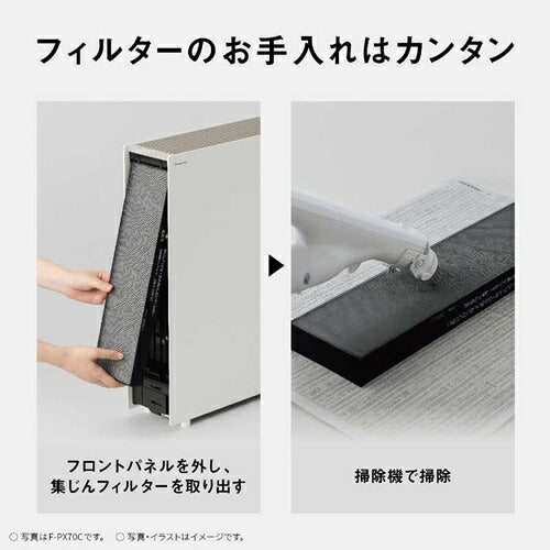 Panasonic パナソニック 空気清浄機 ナノイー F-PX55D-W ホワイト 空清25畳