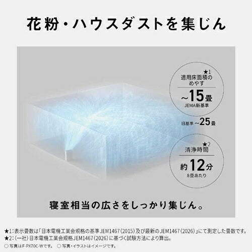 Panasonic パナソニック 空気清浄機 ナノイー F-PX55D-W ホワイト 空清25畳