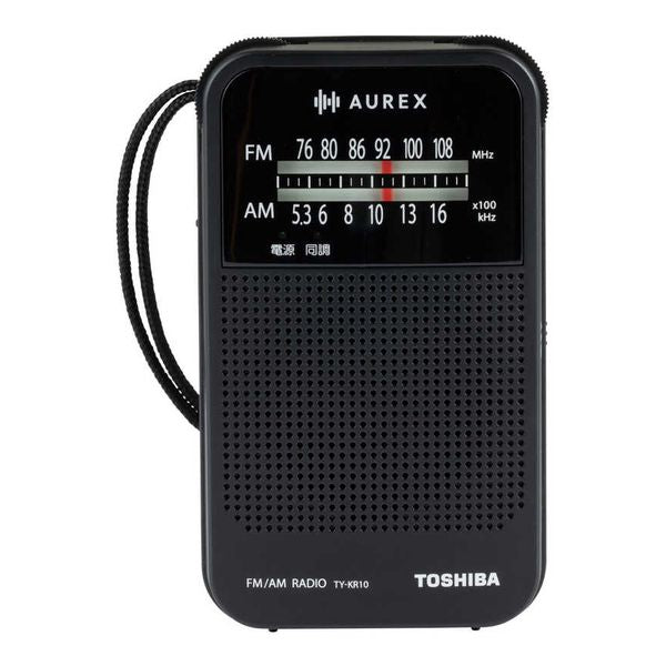 ポータブルラジオ LEDライト付き ［ワイドFM対応 /AM/FM］ ブラック 東芝 TY-KR10-K