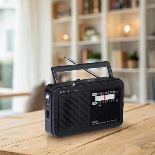 LEDライト付きホームラジオ ワイドFM対応 AM/FM ブラック 東芝 AX-HR50 (K)