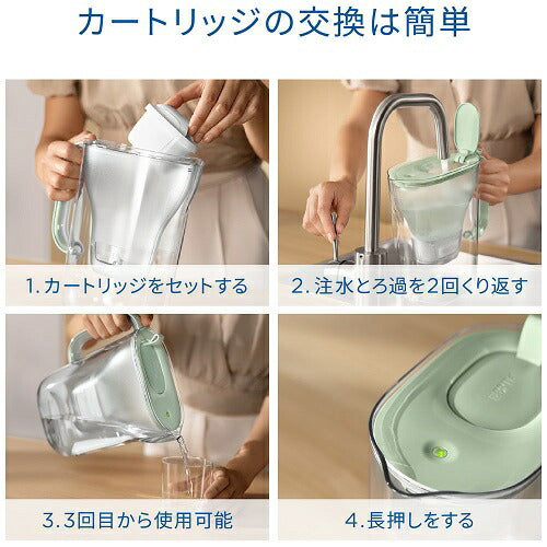 ポット型浄水器 「スタイル エコ」 ろ過水容量：1.26L(全容量：2.4L)マクストロラプロ ピュアパフォーマンス浄水カートリッジ 1個付き ブリタ KBSECB1M