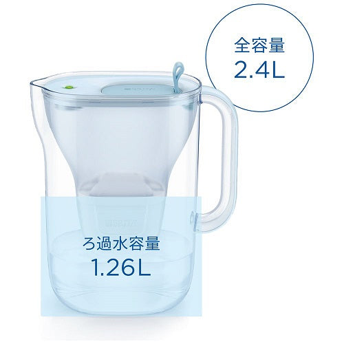 ポット型浄水器 「スタイル エコ」 ろ過水容量：1.26L(全容量：2.4L)マクストロラプロ ピュアパフォーマンス浄水カートリッジ 1個付き ブリタ KBSECB1M