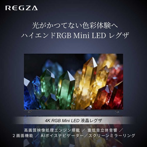 TVS REGZA レグザ 55V型 RGB Mini LED 4K液晶テレビ REGZA 55ZX3S