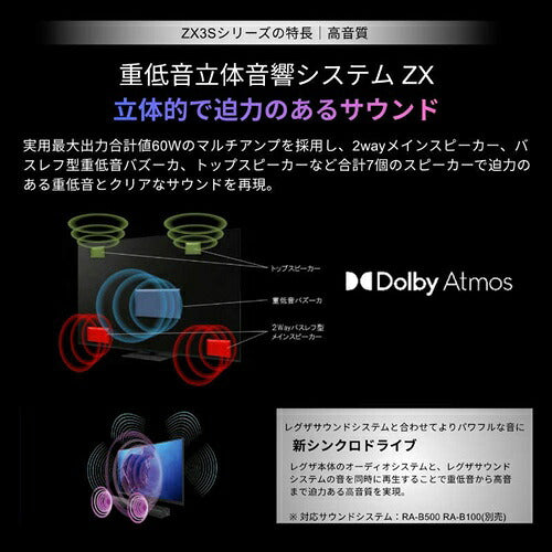 TVS REGZA レグザ 55V型 RGB Mini LED 4K液晶テレビ REGZA 55ZX3S