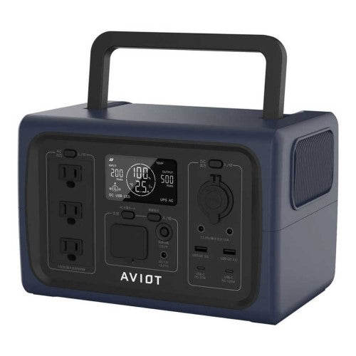 ポータブル電源 10出力 AC・DC・ソーラー充電 USB Power Delivery対応 AVIOT PS-F500-NV