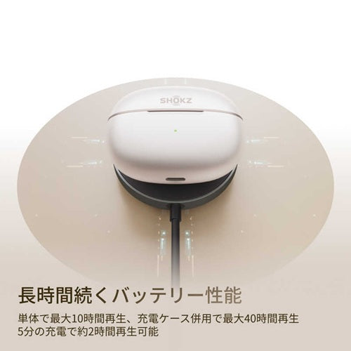 Shokz ショックス 完全ワイヤレスイヤホン OpenDots 2 SKZ-EP-000070 イヤーカフ型 パールホワイト