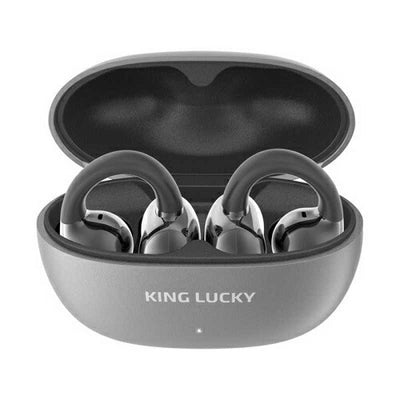 完全ワイヤレスイヤホン[イヤーカフ/長持ちバッテリー] ブラック KINGLUCKY i239-BK