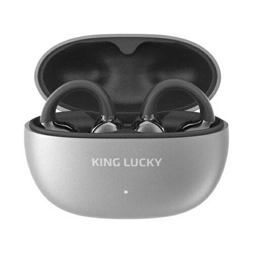 完全ワイヤレスイヤホン[イヤーカフ/長持ちバッテリー] ブラック KINGLUCKY i239-BK