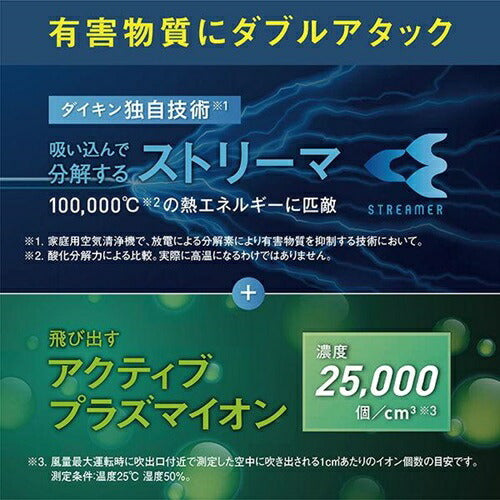空気清浄機 ダイキン MC556A-W ホワイト ストリーマ搭載 55タイプ 花粉対策 風邪対策 脱臭