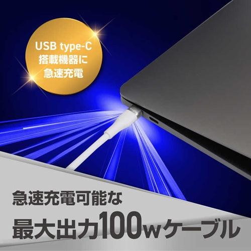 タイプC ケーブル 充電 PD100対応 USB Type-C to Cケーブル 1m SUNEAST SE-KB100CC0006WHF