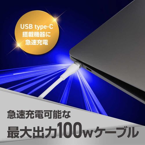 充電ケーブル タイプC PD100対応 USB Type-C to Cケーブル 2m SUNEAST SE-KB100CC0007WHF