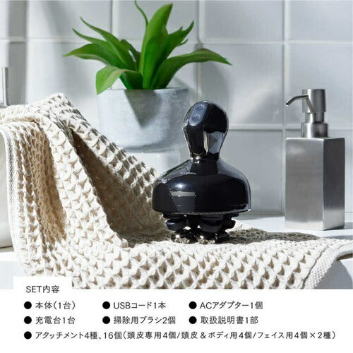 マッサージ機 頭皮ケア ヘッドスパ HEAD SPA DEEP X イオン電気針ヘッドスパ MYTREX MT-HSDX-24B 美顔器 高浸透イオン EMS 赤色LED もみ機能