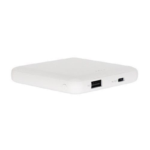 スリムモバイルバッテリー Type-C1ポート/USB1ポート 5000mAh ホワイト クオリティトラストジャパン QTC-0505WH