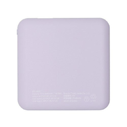スリムモバイルバッテリー Type-C1ポート/USB1ポート 5000mAh パープル クオリティトラストジャパン QTC-0505PU
