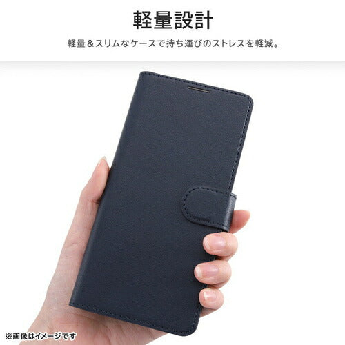 レイ・アウト Like standard 耐衝撃 手帳型レザーケース シンプル マグネット arrows We2用 ダークネイビー RT-ARW2ELC1/DN