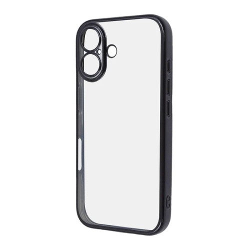 iPhone 16用 Like standard 精密設計 カメラ保護 衝撃吸収 バンパー メタリック TPUソフトケース（ブラック） レイアウト RT-P46PFC2/BM
