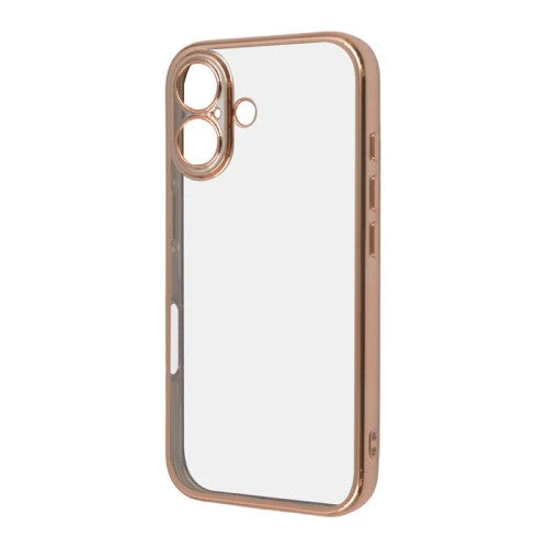 iPhone 16用 Like standard 精密設計 カメラ保護 衝撃吸収 バンパー メタリック TPUソフトケース（ピンクゴールド） レイアウト RT-P46PFC2/PGM