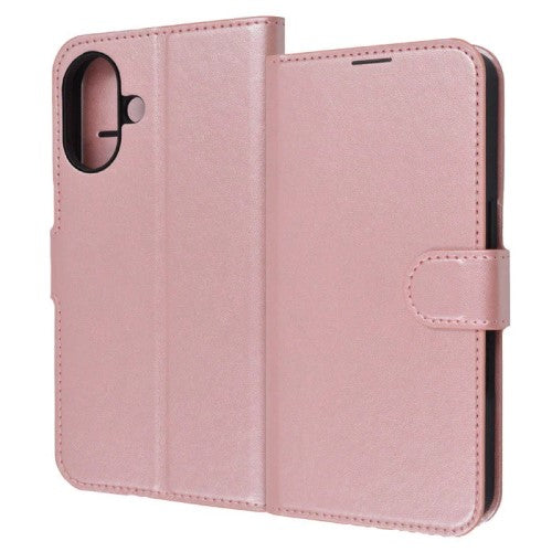 iPhone 16用 Like standard 耐衝撃 マグネットベルト シンプル 手帳型レザーケース（シャイニーピンク） レイアウト RT-P46ELC1/P