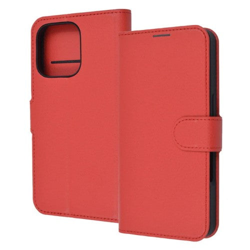 iPhone 16 Pro用 Like standard 耐衝撃 マグネットベルト シンプル 手帳型レザーケース（レッド） レイアウト RT-P47ELC1/R
