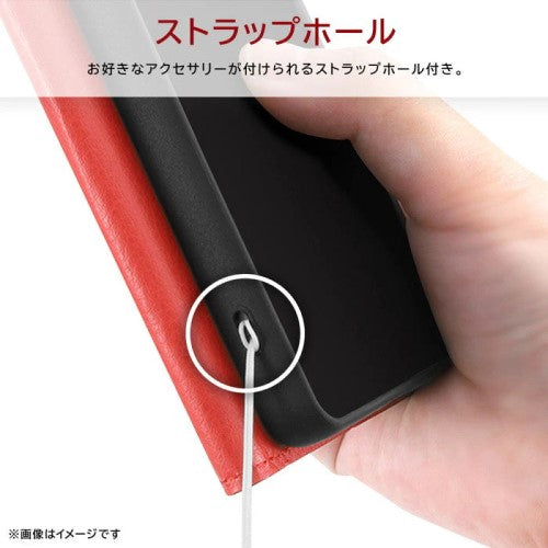 iPhone 16 Pro Max用 Like standard 耐衝撃 マグネットベルト シンプル 手帳型レザーケース（レッド） レイアウト RT-P49ELC1/R