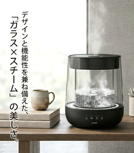 QUADS クワッズ ムードライトスチーム加湿器 GLASS QS629IV アイボリー