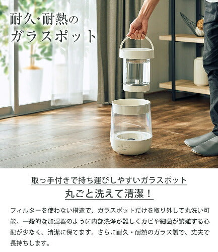 QUADS クワッズ ムードライトスチーム加湿器 GLASS QS629GY グレー