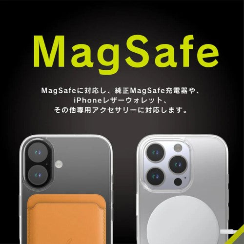 iPhone 16用 [Turtle] MagSafe対応 ハイブリッドクリアケース ホワイトリング Simplism(シンプリズム) トリニティ TR-IP24M2-TTMS-CLWT
