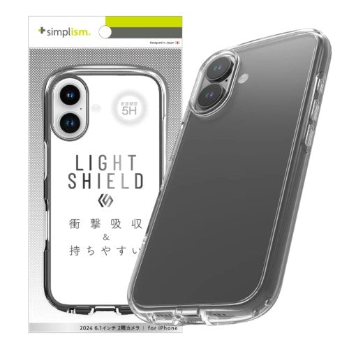 iPhone 16用 [LIGHT SHIELD] 衝撃吸収 ハイブリッドクリアケース クリア Simplism(シンプリズム) トリニティ TR-IP24M2-LD-CLCL