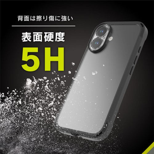 iPhone 16用 [GRAV Solid UNLIMITED] 超精密設計 超衝撃吸収 ハイブリッドケース 5M ブラック Simplism(シンプリズム) トリニティ TR-IP24M2-GRUSL-CLBK