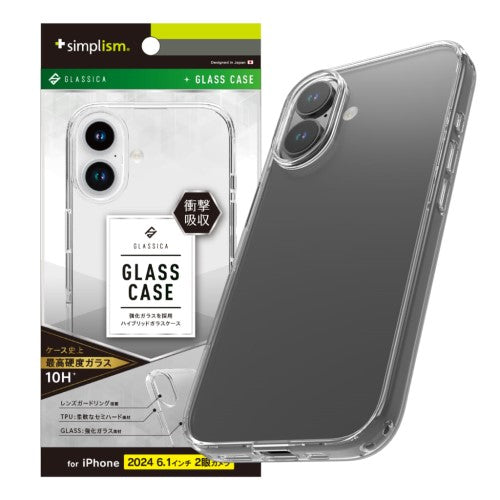 iPhone 16用 [GLASSICA] 背面ガラスケース クリア Simplism(シンプリズム) トリニティ TR-IP24M2-CGC-PCCCL