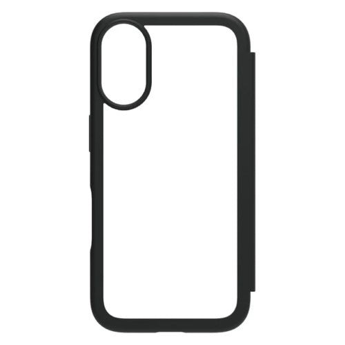 iPhone 16用 [Flip Shell] 背面クリアフリップシェルケース ブラック Simplism(シンプリズム) トリニティ TR-IP24M2-FS-BK