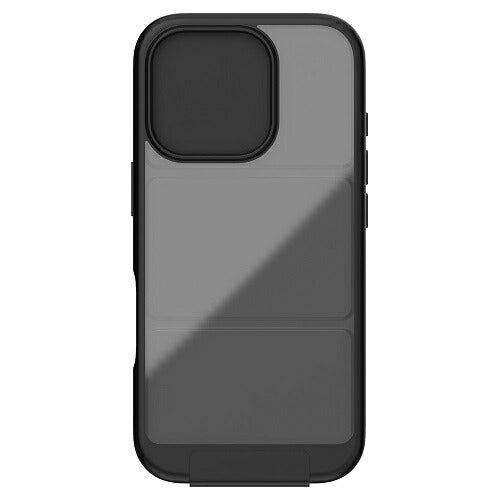 iPhone 16 Pro [Vertical Flip] 縦開き背面クリアフリップケース トリニティ TR-IP24M3-VF-BK