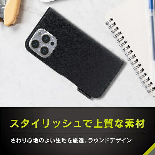 iPhone 16 Pro Max [FlipNote] 耐衝撃フリップノートケース トリニティ TR-IP24L3-FN-SHBK