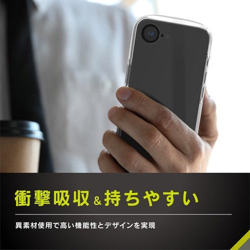 iPhone 16e [LIGHT SHIELD Solid] 超精密設計 衝撃吸収 ハイブリッドクリアケース ブラック Simplism トリニティ TR-IP25S-LDSL-CLBK