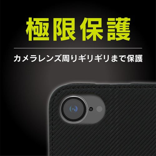 iPhone 16e用 [FlipNote] 耐衝撃フリップノートケース（ブラック） Simplism トリニティ TR-IP25S-FN-SHBK