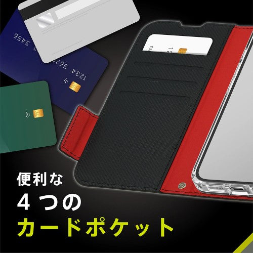 iPhone 16e用 [FlipNote] 耐衝撃フリップノートケース（ブラック） Simplism トリニティ TR-IP25S-FN-SHBK