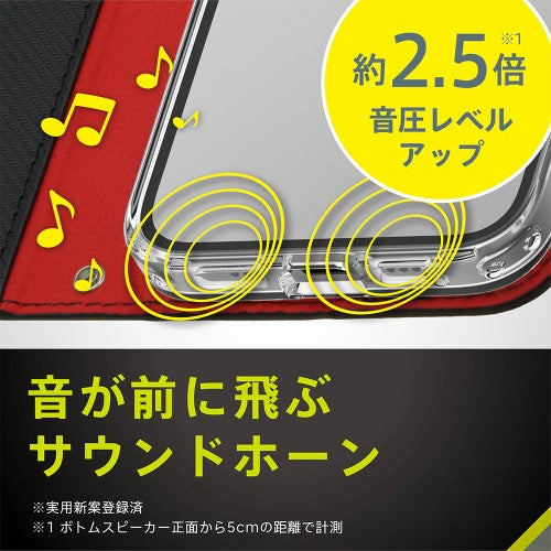 iPhone 16e用 [FlipNote] 耐衝撃フリップノートケース（ブラック） Simplism トリニティ TR-IP25S-FN-SHBK