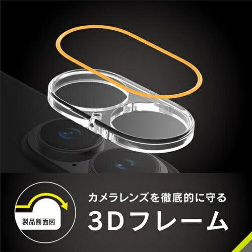 for iPhone [PicPro CUSHION] カメラレンズ保護ガラス iPhone 17 | iPhone 16 | iPhone 16 Plus クリア/高透明 トリニティ TR-IP25M2-LCF-PCCCL