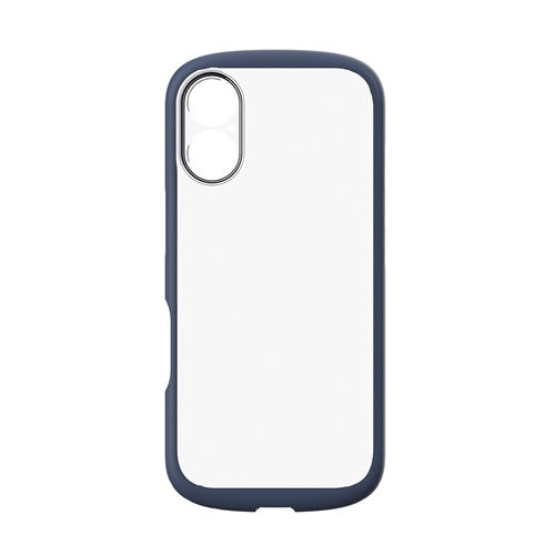 for iPhone [LIGHT SHIELD Solid] 超精密設計 衝撃吸収 ハイブリッドクリアケース iPhone 17 クリア×ネイビー トリニティ TR-IP25M2-LDSL-CLNV