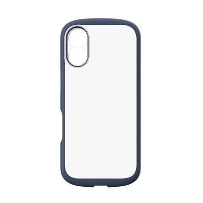 for iPhone [LIGHT SHIELD Solid] 超精密設計 衝撃吸収 ハイブリッドクリアケース iPhone 17 クリア×ネイビー トリニティ TR-IP25M2-LDSL-CLNV