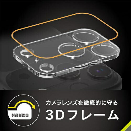 for iPhone [PicPro CUSHION] カメラレンズ保護ガラス iPhone 17 Pro クリア/高透明 トリニティ TR-IP25M3-LCF-PCCCL