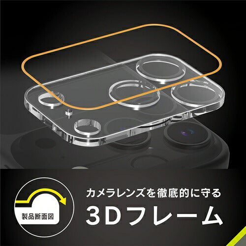 for iPhone [PicPro CUSHION] カメラレンズ保護ガラス iPhone 17 Pro クリア/超高透明 トリニティ TR-IP25M3-LCF-P2RCL