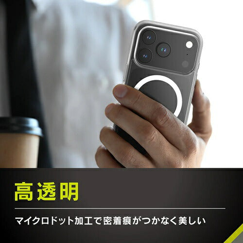 for iPhone [Turtle] MagSafe対応 ハイブリッドクリアケース iPhone 17 Pro ホワイトリング トリニティ TR-IP25M3-TTMS-CLWT