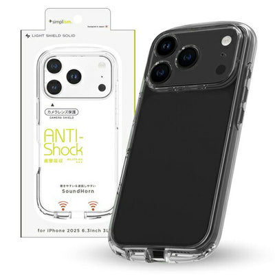 for iPhone [LIGHT SHIELD Solid] 超精密設計 衝撃吸収 ハイブリッドクリアケース iPhone 17 Pro クリア トリニティ TR-IP25M3-LDSL-CLCL