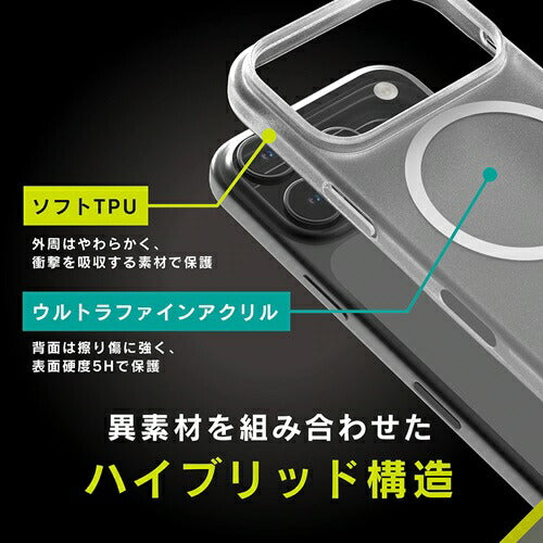 for iPhone [Silky Armor] MagSafe対応 シルキータッチケース iPhone 17 Pro マットクリア トリニティ TR-IP25M3-SA-CL